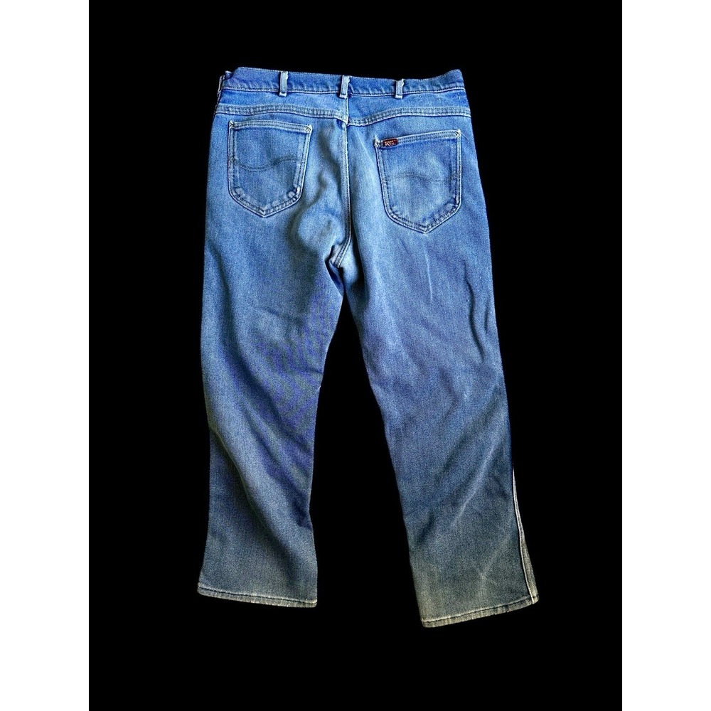 Vintage 70s Lee Riders Jeans 32x27 USA Union Made Distressed Short